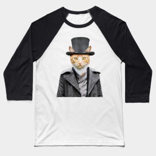 Gothic Orange Cat Baseball T-Shirt